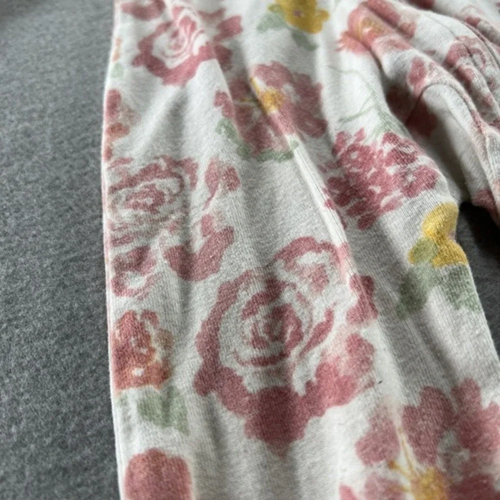 Burts Bees Baby Girls Pajamas 6-9 M Pink One Piece‎ Organic Sleeper Footed Print